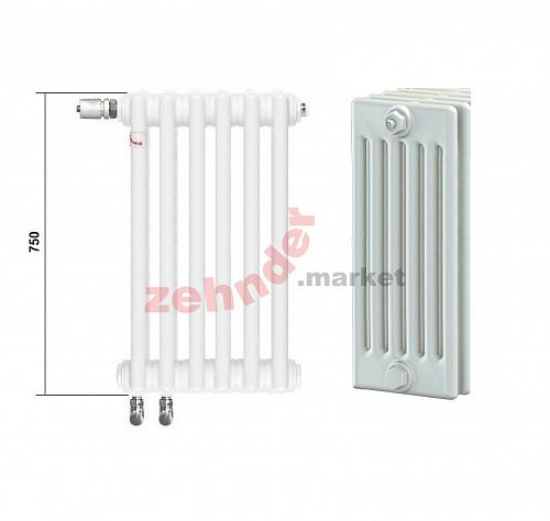 Радиатор Zehnder Charleston Completto CH 6075/03 V001 ½ RAL 9016