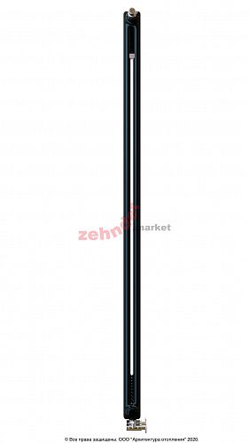 Вертикальный радиатор Zehnder Charleston Completto 2180/10 V001 1/2 RAL 9217 matt Чёрный нижнее подключение