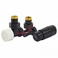 Комплект Schlosser DN15 GZ1/2 x GW1/2 угловой с термостатом Мини M30x1,5 цвет Черный (602200056 Ral 9005)