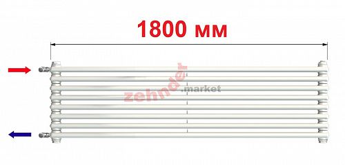 Радиатор Zehnder Charleston Turned T2180/8 N1280 RAL 9016