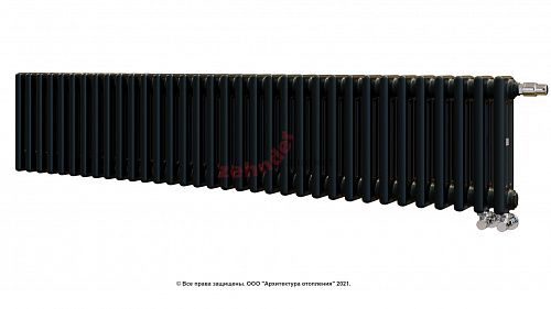 Радиатор Zehnder Charleston Completto 3030/34 V001 1/2 RAL 9217 matt цвет Черный нижнее подключение