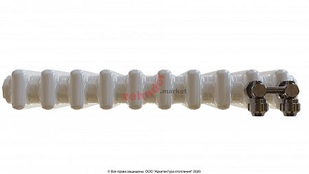 Вертикальный радиатор Zehnder Charleston Completto 2180/10 V001 1/2 RAL 9016 нижнее подключение (с кронштейнами CVD1+BH)