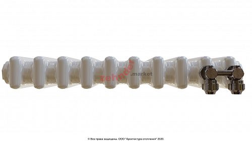 Вертикальный радиатор Zehnder Charleston Completto 2180/10 V001 1/2 RAL 9016 нижнее подключение (с кронштейнами CVD1+BH)
