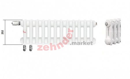 Радиатор Zehnder Charleston Completto CH 2026/27 V001 ½ RAL 9016