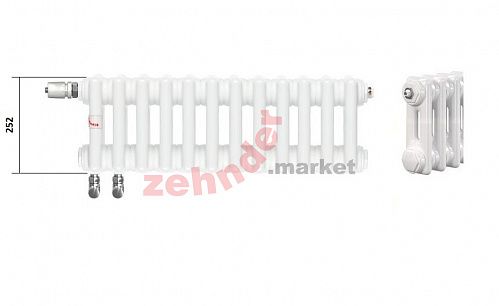 Радиатор Zehnder Charleston Completto CH 2026/27 V001 ½ RAL 9016