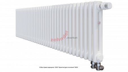 Радиатор Zehnder Charleston Completto 2035/36 V001 1/2 RAL 9016 нижнее подключение
