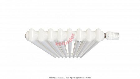 Вертикальный радиатор Zehnder Charleston Completto 2180/08 V001 1/2 RAL 9016 нижнее подключение (с кронштейнами CVD1+BH)