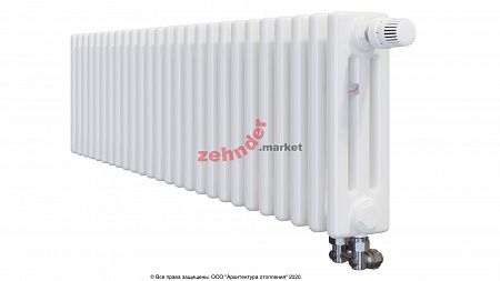 Радиатор Zehnder Charleston Completto 3030/26 V001 1/2 RAL 9016 нижнее подключение (с кронштейнами CVD1+BH)