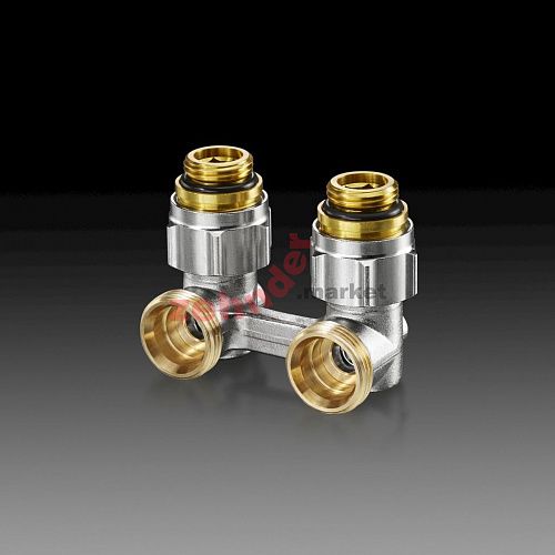 1015884 Oventrop &quot;Multiflex F&quot; запорно-присоединительный узел 1/2&quot; НР x 3/4&quot; НР, угловой