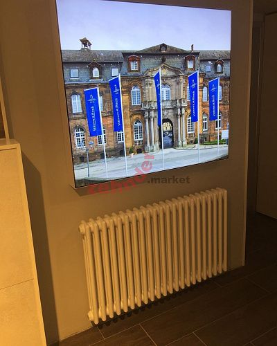 Радиатор Zehnder Charleston CH 3050/18 1270 1/2 RAL 9016 боковое подключение (с кронштейнами CVD1+BH)