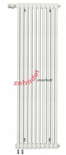 Вертикальный радиатор Zehnder Charleston Completto 2180/10 V001 1/2 RAL 9016 нижнее подключение (с кронштейнами CVD1+BH)