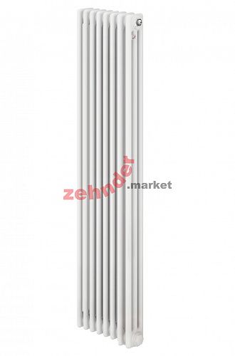 Вертикальный радиатор Zehnder Charleston 3180/08 1270 1/2 RAL 9016 боковое подключение (с кронштейнами CVD1+BH)
