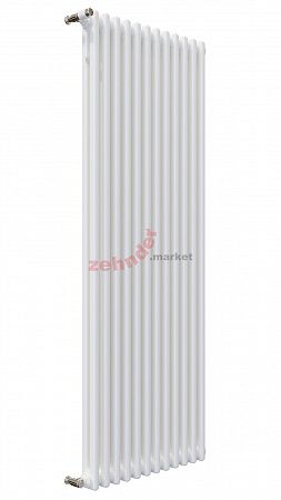 Вертикальный радиатор Zehnder Charleston 2200/12 1270 1/2 RAL 9016 боковое подключение (с кронштейнами SMB2T)