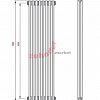Вертикальный радиатор Zehnder Charleston 2200/08 1270 1/2 RAL 9016 боковое подключение (с кронштейнами CVD1+BH)