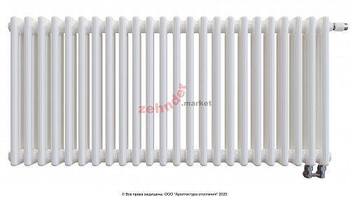 Радиатор Zehnder Charleston Completto 3050/24 V001 1/2 RAL 9016 нижнее подключение (с кронштейнами CVD1+BH)