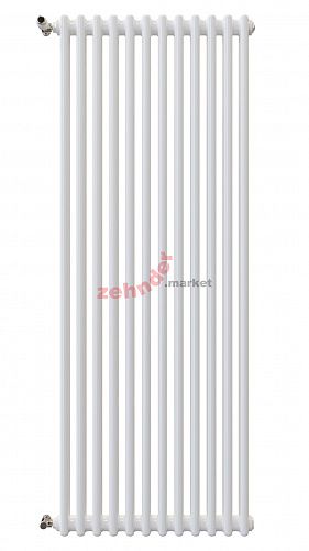 Вертикальный радиатор Zehnder Charleston 2200/12 1270 1/2 RAL 9016 боковое подключение (с кронштейнами SMB2T)