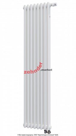 Вертикальный радиатор Zehnder Charleston Completto 2180/08 V001 1/2 RAL 9016 нижнее подключение (с кронштейнами CVD1+BH)