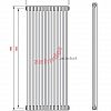 Вертикальный радиатор Zehnder Charleston 2200/12 1270 1/2 RAL 9016 боковое подключение (с кронштейнами CVD1+BH)