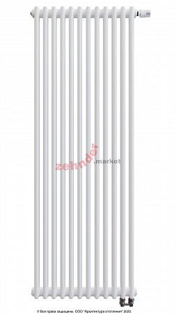 Вертикальный радиатор Zehnder Charleston Completto 2180/12 V001 1/2 RAL 9016 нижнее подключение (с кронштейнами CVD1+BH)