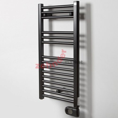 Электрический полотенцесушитель Zehnder Aura PBEBZ-080-40/MQ RAL 9005 matt/патрон Musa RAL 9005 matt