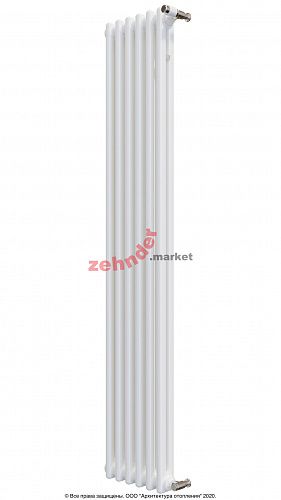 Вертикальный радиатор Zehnder Charleston 2180/06 1270 3/4 RAL 9016 боковое подключение