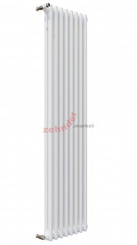 Вертикальный радиатор Zehnder Charleston 2200/08 1270 1/2 RAL 9016 боковое подключение (с кронштейнами SMB2T)