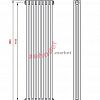 Вертикальный радиатор Zehnder Charleston 3180/08 1270 1/2 RAL 9016 боковое подключение (с кронштейнами CVD1+BH)