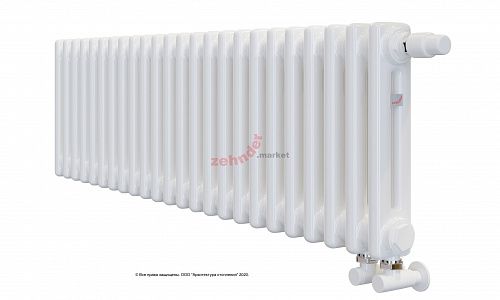 Радиатор Zehnder Charleston Completto 2030/24 V001 1/2 RAL 9016 нижнее подключение