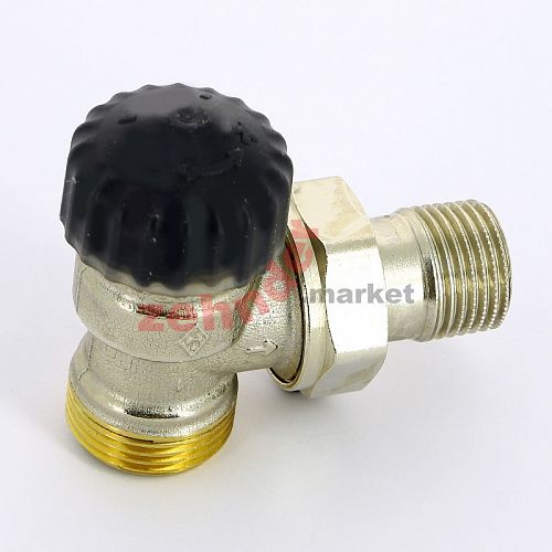Термостатический вентиль DN 15, 1/2&quot; х 3/4&quot;EK, PN 10, угловой