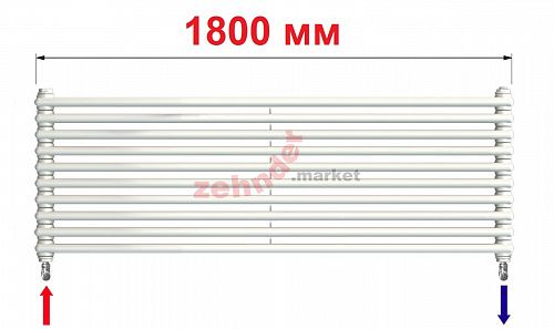 Радиатор Zehnder Charleston Turned T2180/10 N3580 RAL 9016