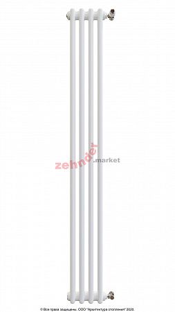 Вертикальный радиатор Zehnder Charleston 2180/04 1270 1/2 RAL 9016 боковое подключение (с кронштейнами CVD1+BH)