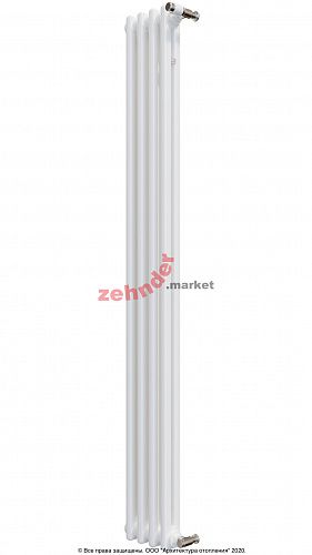 Вертикальный радиатор Zehnder Charleston 2180/04 1270 3/4 RAL 9016 боковое подключение