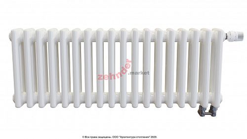 Радиатор Zehnder Charleston Completto 3030/18 V001 1/2 RAL 9016 нижнее подключение (с кронштейнами CVD1+BH)