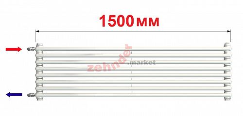 Радиатор Zehnder Charleston Turned T3150/8 N1280 RAL 9016