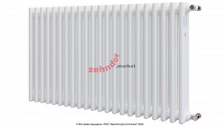 Радиатор Zehnder Charleston CH 3050/22 1270 1/2 RAL 9016 боковое подключение (с кронштейнами CVD1+BH)