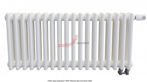 Радиатор Zehnder Charleston Completto 3037/18 V001 1/2 RAL 9016 нижнее подключение