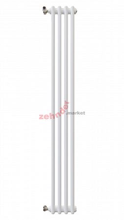 Вертикальный радиатор Zehnder Charleston 2200/04 1270 1/2 RAL 9016 боковое подключение (с кронштейнами SMB2T)