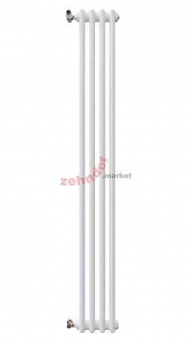 Вертикальный радиатор Zehnder Charleston 2200/04 1270 1/2 RAL 9016 боковое подключение (с кронштейнами SMB2T)