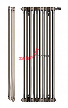 Вертикальный радиатор Zehnder Charleston 2180/10 V001 1/2 Technoline 0325 TL нижнее подключение (с кронштейнами CVD1+BH)