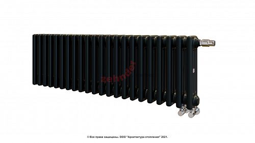 Радиатор Zehnder Charleston Completto 3030/22 V001 1/2 RAL 9217 matt цвет Черный нижнее подключение