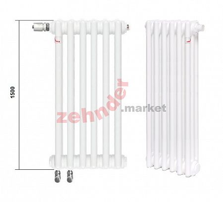 Радиатор Zehnder Charleston Completto 3150/06 V001 1/2 RAL 9016 нижнее подключение