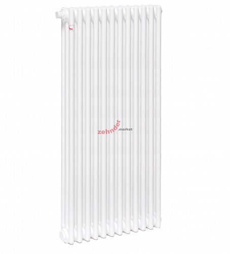 Вертикальный радиатор Zehnder Charleston Completto 3180/12 V001 1/2 RAL 9016 нижнее подключение (с кронштейнами CVD1+BH)