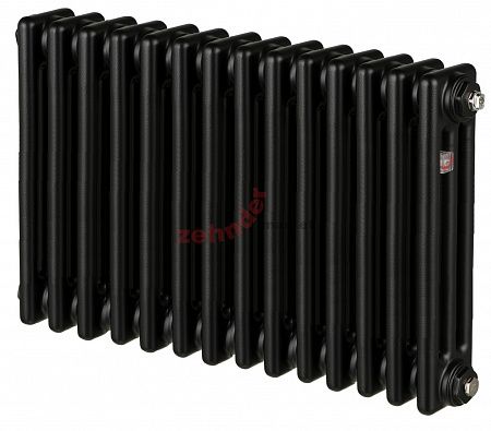 Радиатор Zehnder Charleston 3057/14 1270 3/4 RAL 9217 matt Чёрный боковое подключение