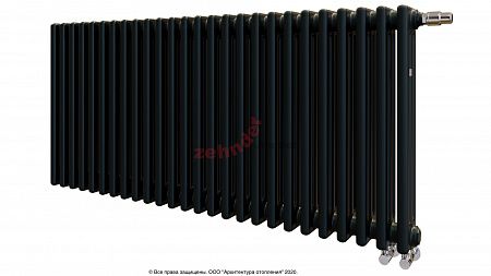 Радиатор Zehnder Charleston Completto 3057/26 V001 1/2 RAL 9217 matt Чёрный нижнее подключение