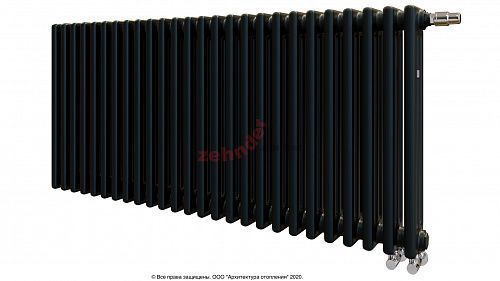Радиатор Zehnder Charleston Completto 3057/26 V001 1/2 RAL 9217 matt Чёрный нижнее подключение
