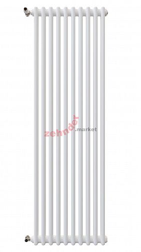Вертикальный радиатор Zehnder Charleston 2200/10 1270 1/2 RAL 9016 боковое подключение (с кронштейнами SMB2T)
