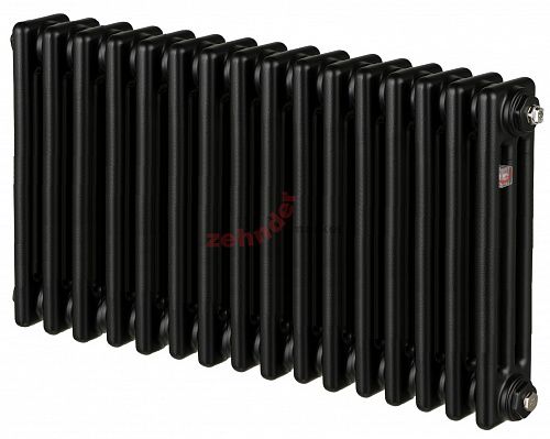Радиатор Zehnder Charleston 3057/16 1270 3/4 RAL 9217 matt Чёрный боковое подключение