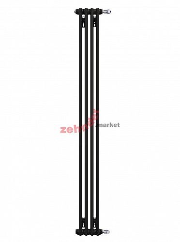 Вертикальный радиатор Zehnder Charleston 2180/04 1270 1/2 RAL 9217 matt цвет Чёрный боковое подключение (с кронштейнами CVD1+BH)