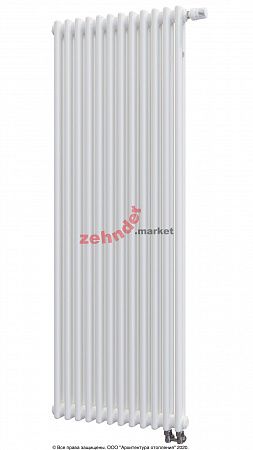Вертикальный радиатор Zehnder Charleston Completto 2180/12 V001 1/2 RAL 9016 нижнее подключение