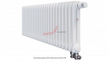 Радиатор Zehnder Charleston Completto 2035/24 V001 1/2 RAL 9016 нижнее подключение